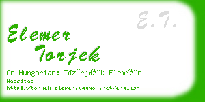 elemer torjek business card